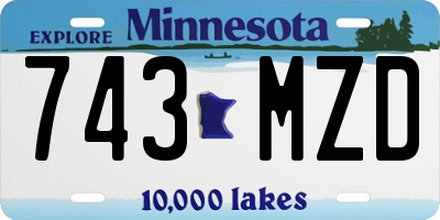 MN license plate 743MZD