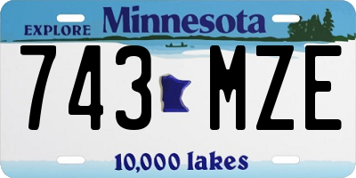 MN license plate 743MZE