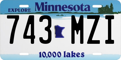 MN license plate 743MZI