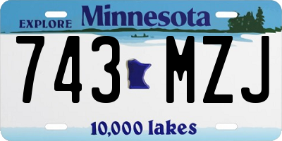 MN license plate 743MZJ