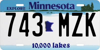 MN license plate 743MZK