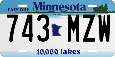 MN license plate 743MZW