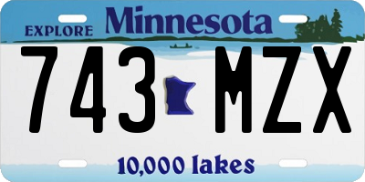 MN license plate 743MZX