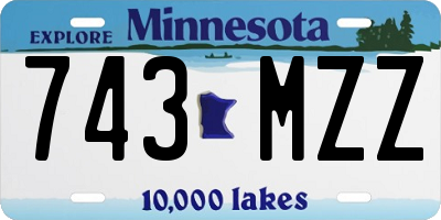 MN license plate 743MZZ