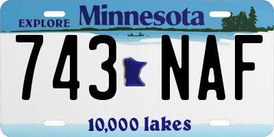 MN license plate 743NAF