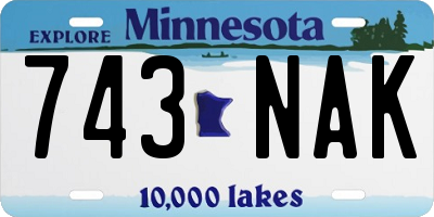 MN license plate 743NAK