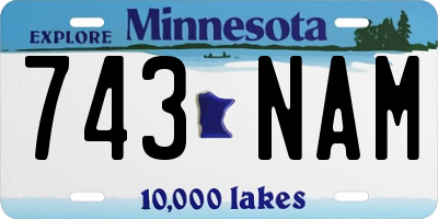 MN license plate 743NAM