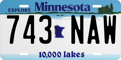 MN license plate 743NAW