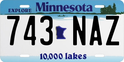MN license plate 743NAZ