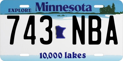 MN license plate 743NBA