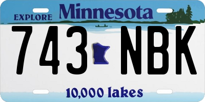 MN license plate 743NBK