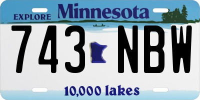 MN license plate 743NBW