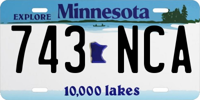 MN license plate 743NCA