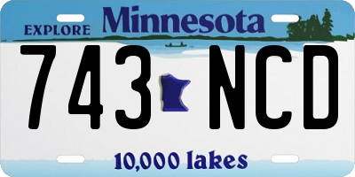 MN license plate 743NCD