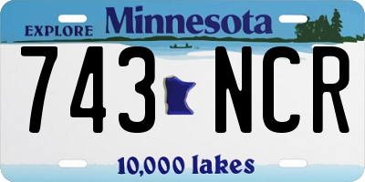 MN license plate 743NCR
