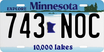 MN license plate 743NOC
