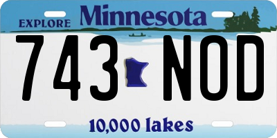 MN license plate 743NOD