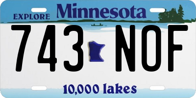 MN license plate 743NOF