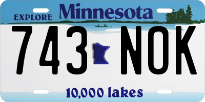 MN license plate 743NOK