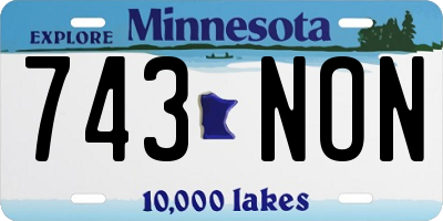 MN license plate 743NON