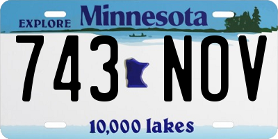 MN license plate 743NOV