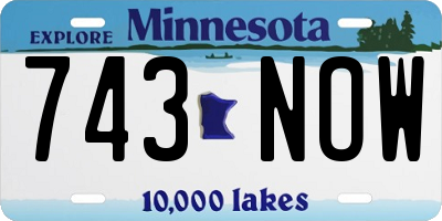 MN license plate 743NOW