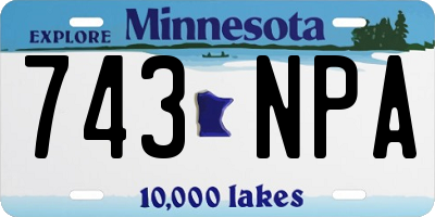 MN license plate 743NPA