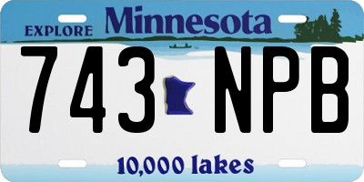 MN license plate 743NPB