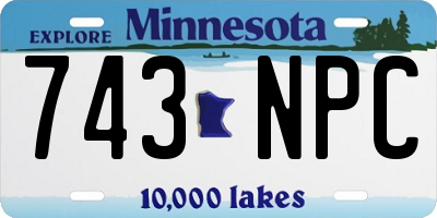 MN license plate 743NPC