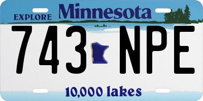 MN license plate 743NPE