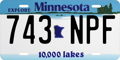 MN license plate 743NPF