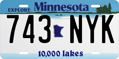 MN license plate 743NYK