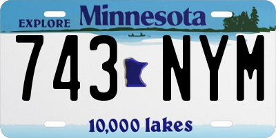 MN license plate 743NYM