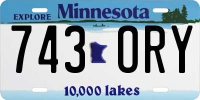 MN license plate 743ORY