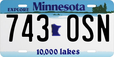 MN license plate 743OSN