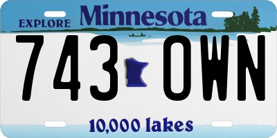 MN license plate 743OWN
