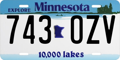 MN license plate 743OZV
