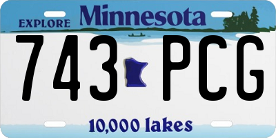 MN license plate 743PCG