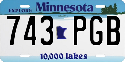 MN license plate 743PGB