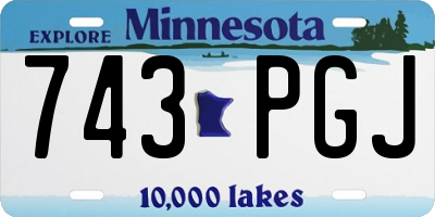 MN license plate 743PGJ