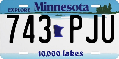 MN license plate 743PJU