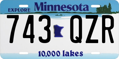 MN license plate 743QZR