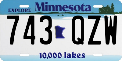 MN license plate 743QZW