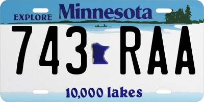 MN license plate 743RAA