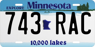 MN license plate 743RAC