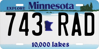 MN license plate 743RAD