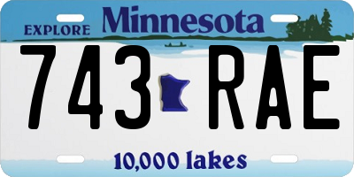MN license plate 743RAE
