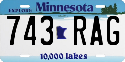 MN license plate 743RAG