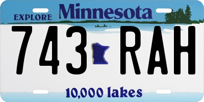 MN license plate 743RAH