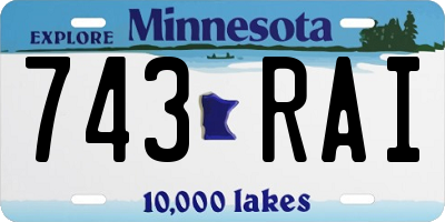 MN license plate 743RAI